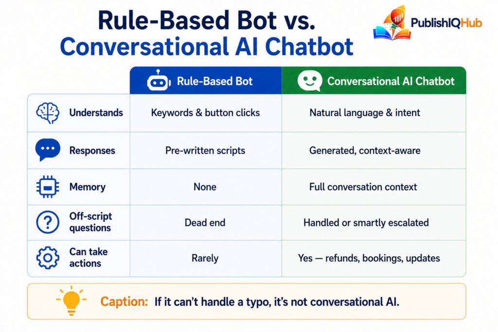 Rule-Based Bot vs. Conversational AI Chatbot