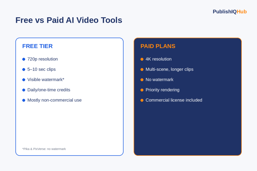Free vs Paid AI video generator platform