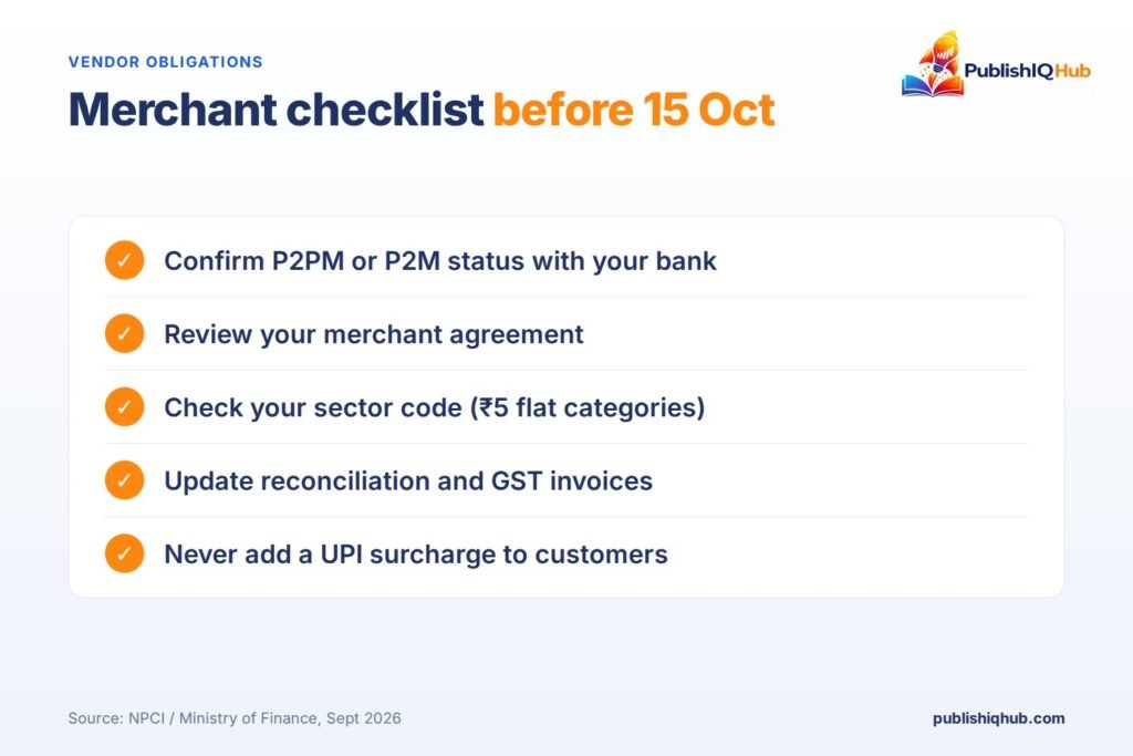 MDR Charges on UPI Payments - Merchant Checklist before 15th Oct
